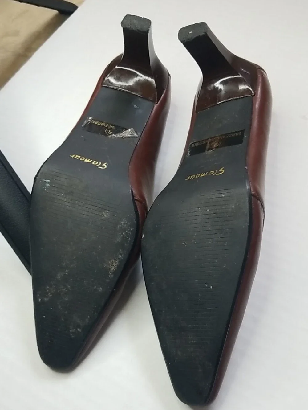 Glamour Brown Pointed-Toe Leather Heels
